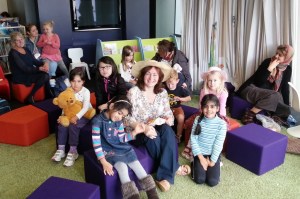 Wendy in the children's area at Cardiff Central Library
