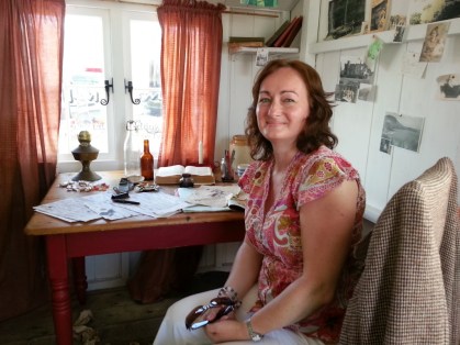 Wendy in Dylan's Writing Shed - Royal Welsh